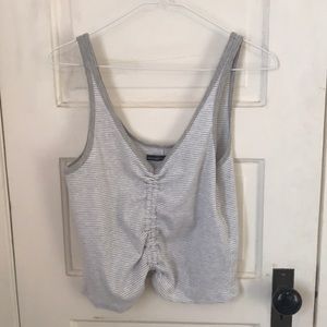 abercrombie & fitch ruched striped tank top